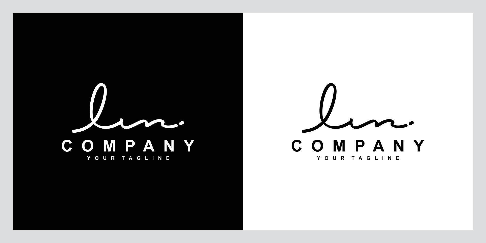 LM Initial Handwriting logo template vector