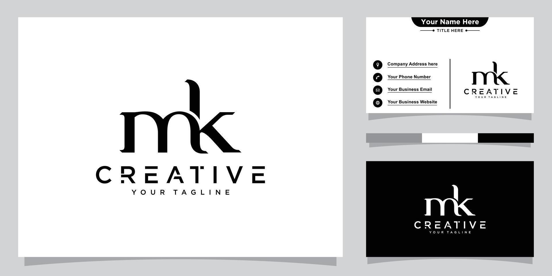 Initial MK, KM Alphabets Letters Logo Monogram vector