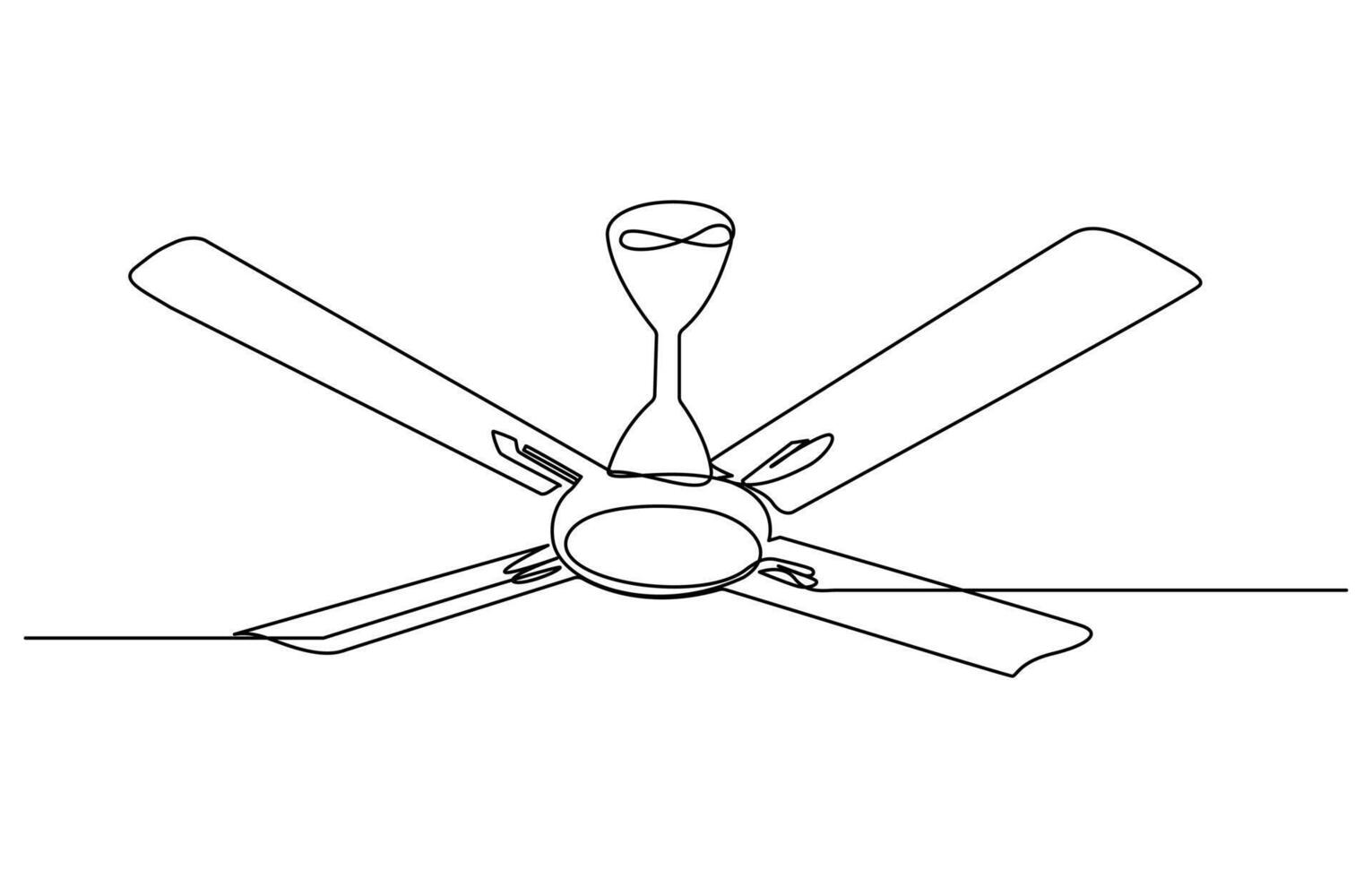 Single one line Electric ceiling fan vector