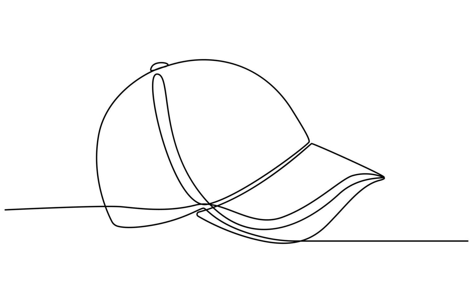single drawn one line men hat art vector