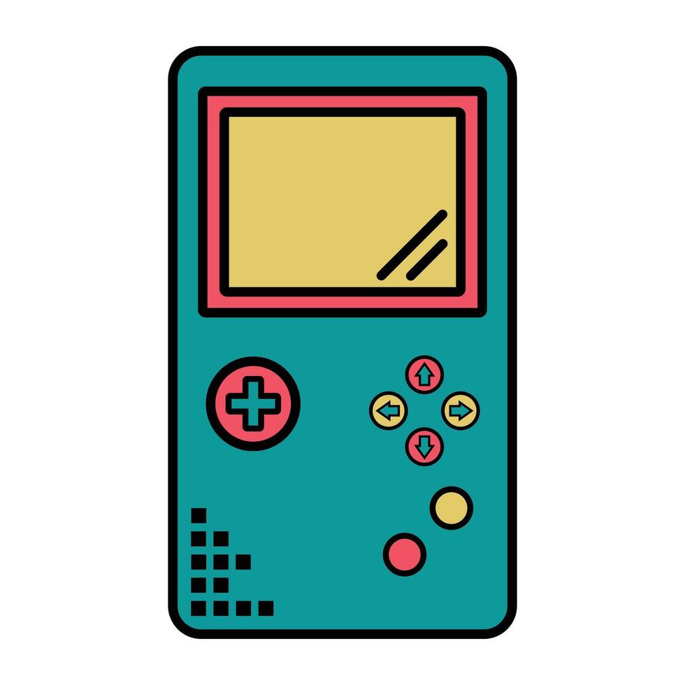 Retro Handheld Gaming Console Illustration vector