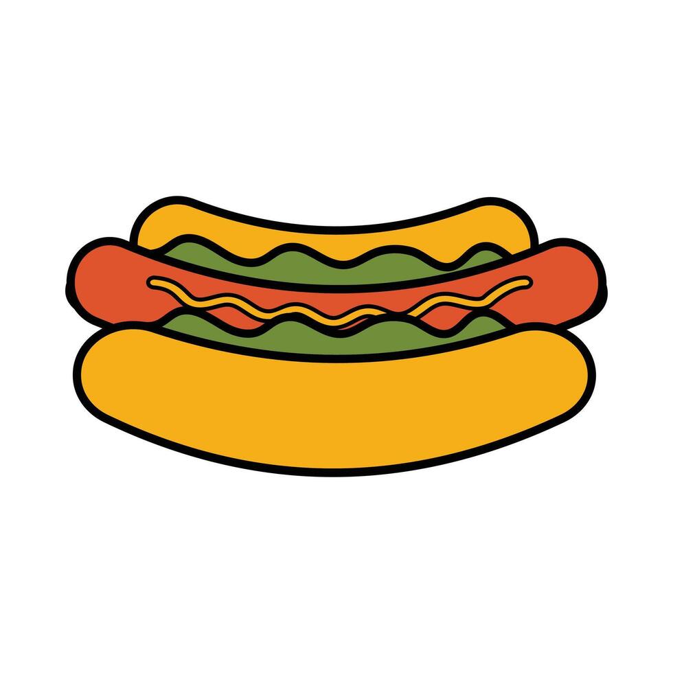Illustration of a Hot Dog with Toppings vector