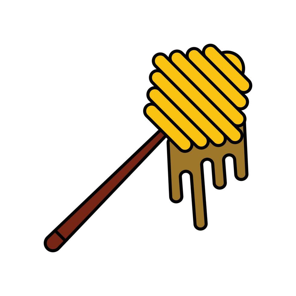Illustration of Honey Dipper with Honey vector