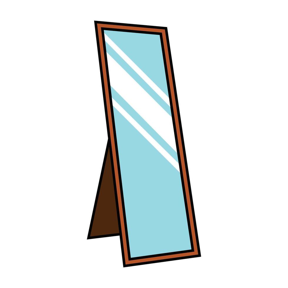 Stylish Full length Mirror with Wooden Frame vector