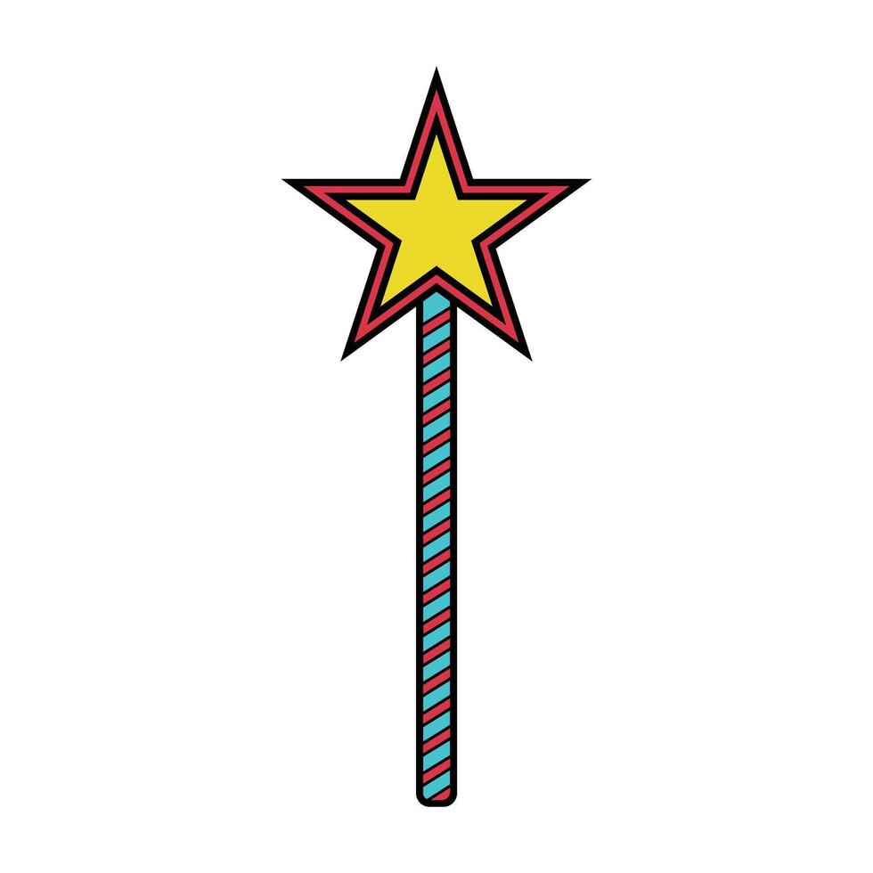 Colorful Magic Wand with Star vector