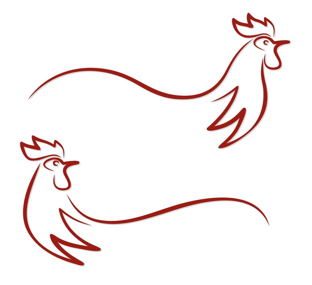 The logo of a stylized rooster. vector