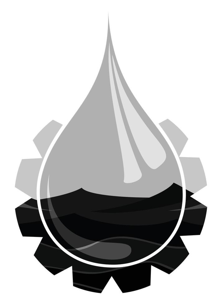 Oil drop logo with a gear. vector