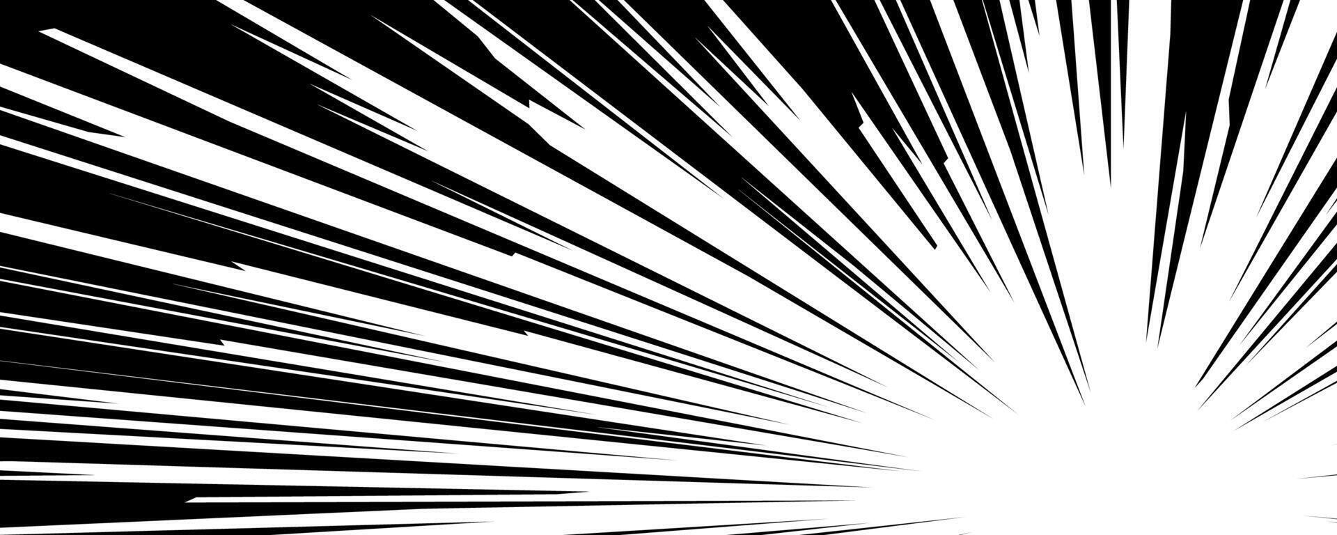Abstract black and white illustration featuring dynamic speed lines converging from all directions creating a sense of motion. Ideal for emphasizing action and energy. vector