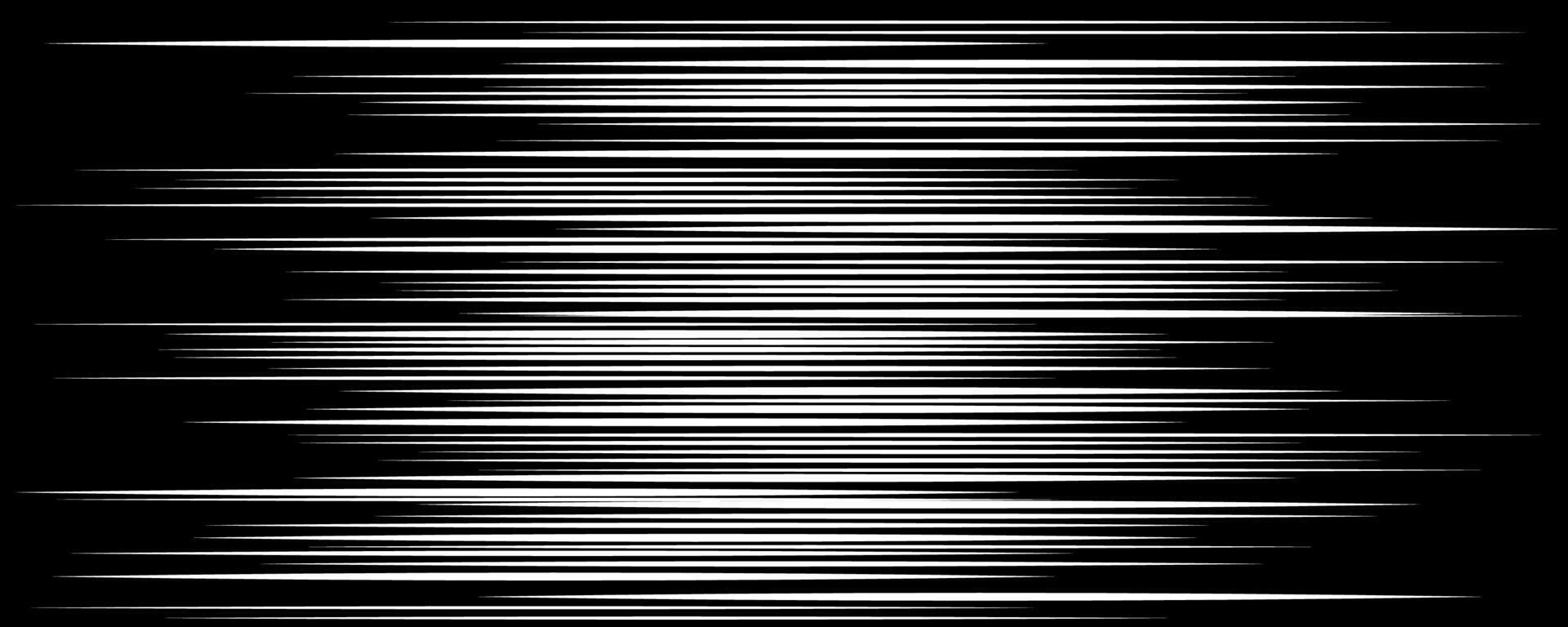 Illustration featuring dynamic horizontal lines creating a motion effect against a black background. This abstract design suggests speed and movement through its linear pattern. vector