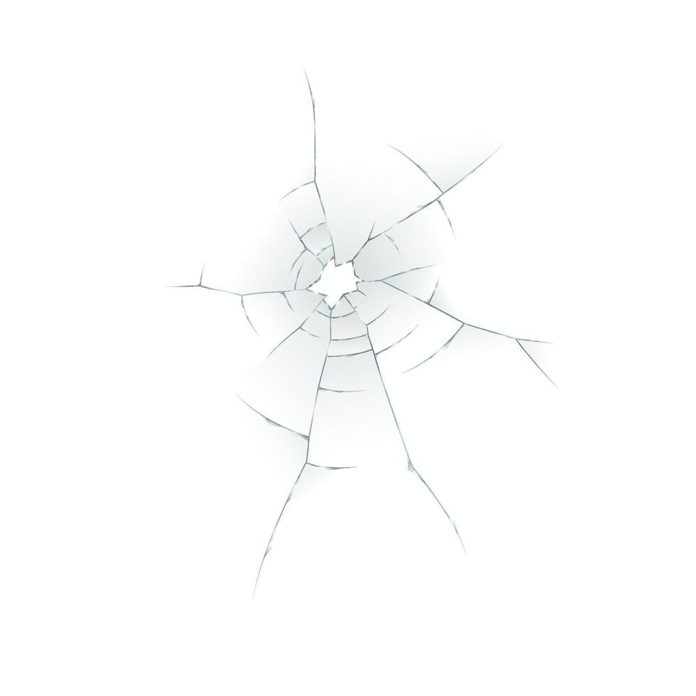 Illustration depicting a cracked surface with radiating lines from center. The cracks create an intricate pattern, symbolizing fragility and impact. vector