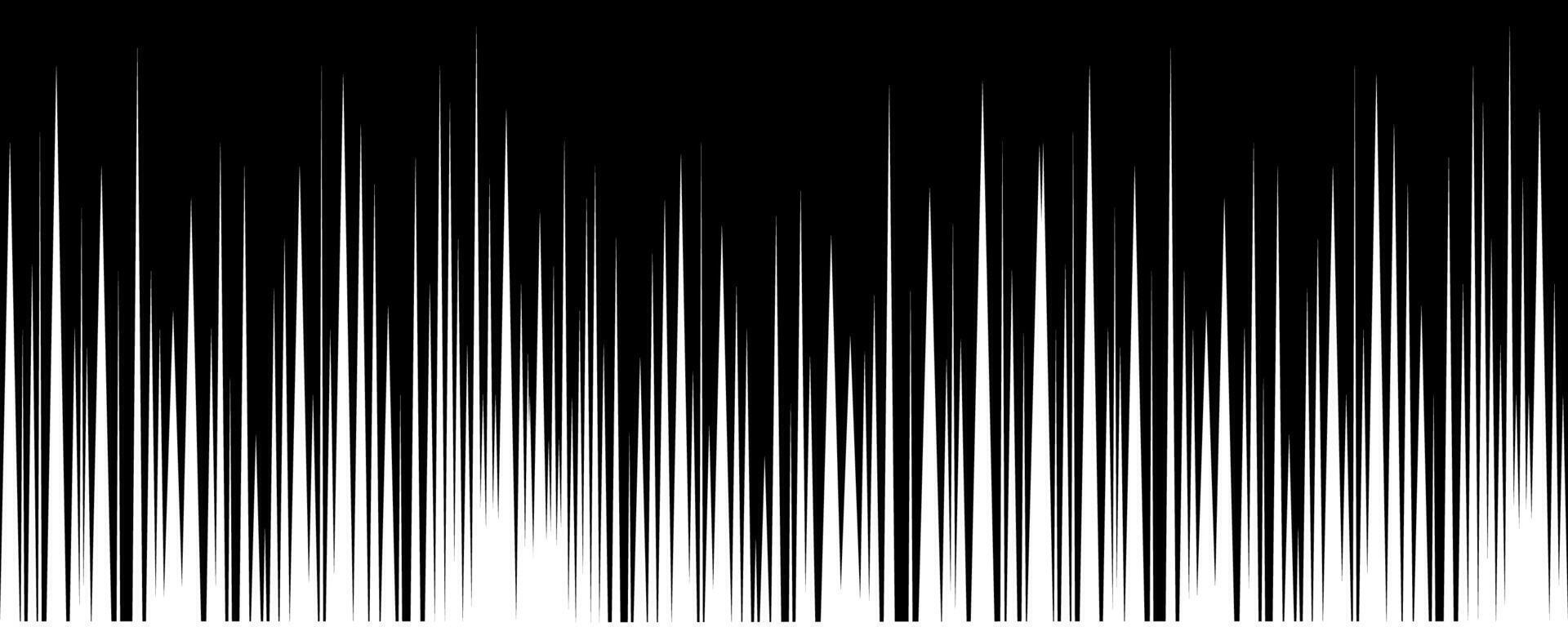 An abstract monochrome pattern resembling a soundwave. The design features tall, irregular vertical lines in black and white, creating a dynamic visual rhythm reminiscent of audio waves. vector