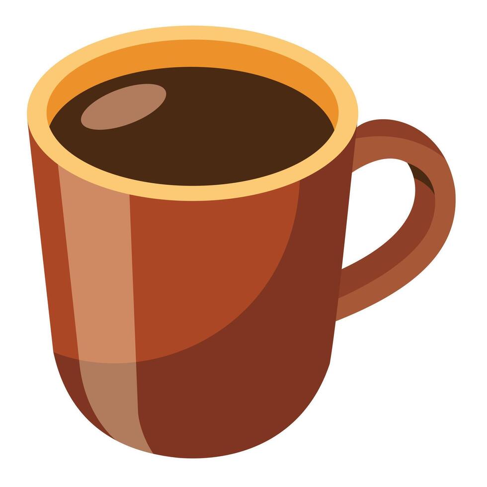 Fresh Coffee in a Ceramic Mug Isolated on White vector