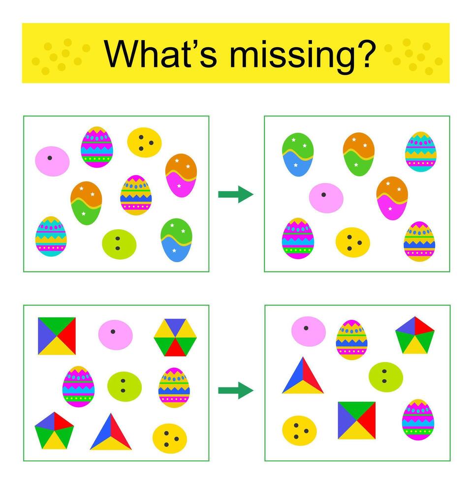Puzzle game for kids. Find the missing object. illustration. vector