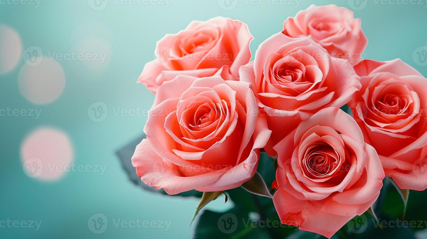 Elegant Pink Roses Bouquet Close-Up with Soft Background photo