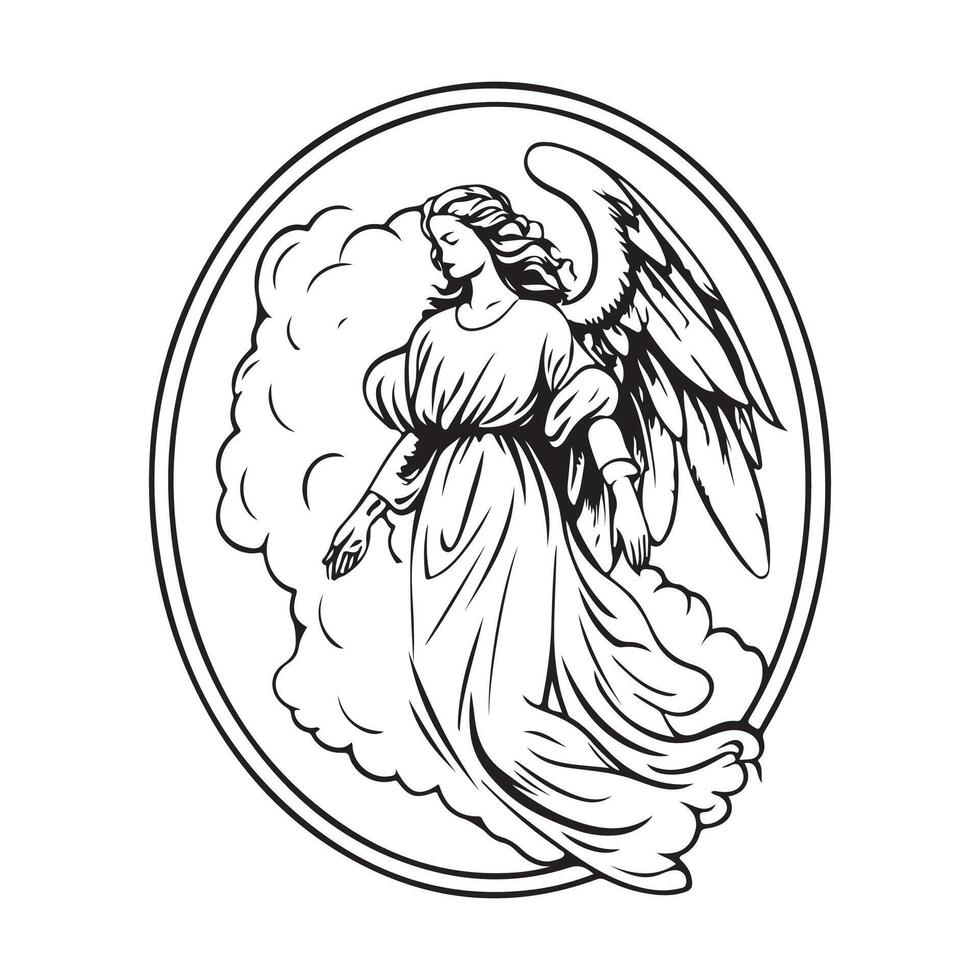 Angels In Clouds Image. Angels In Clouds image Illustrations on white background. vector