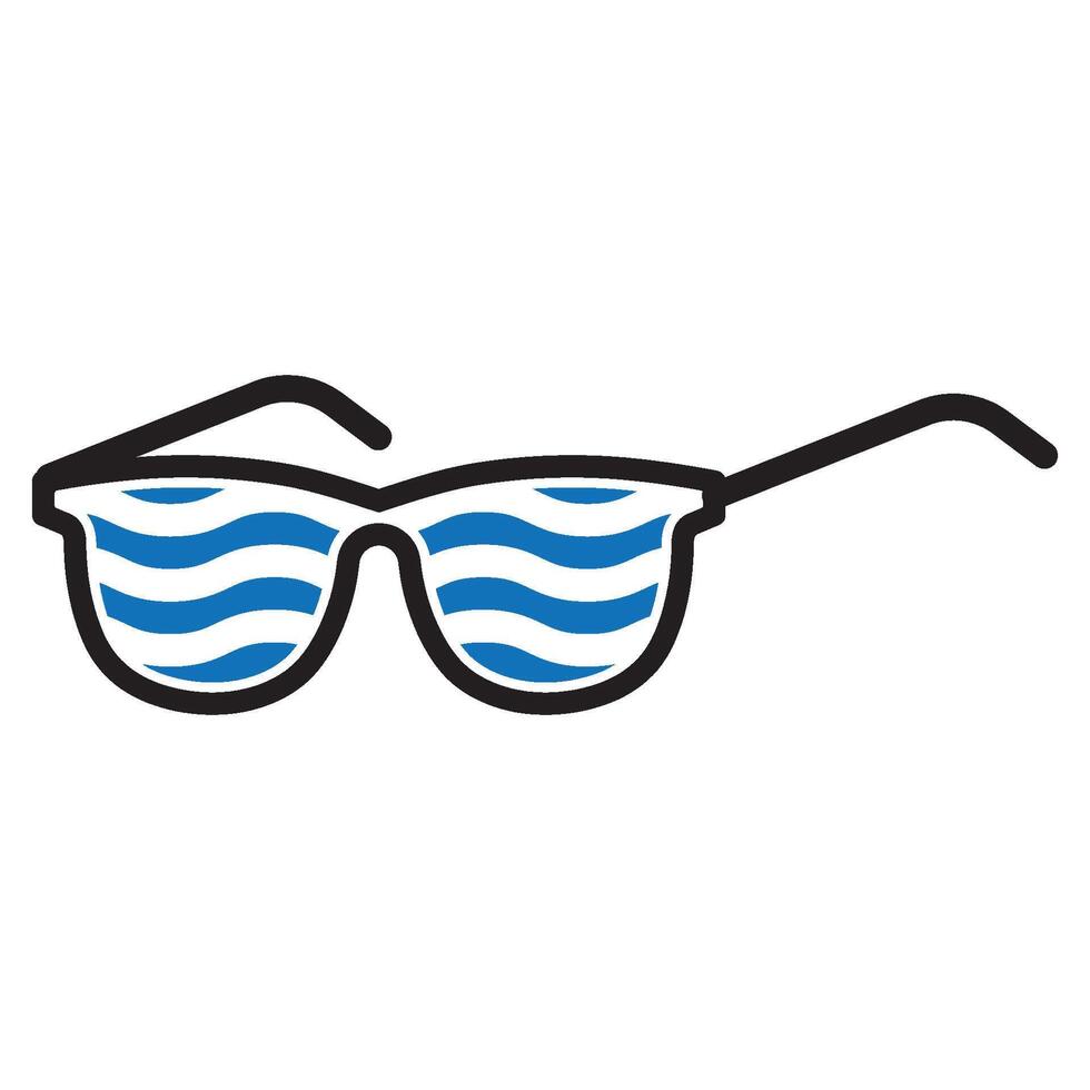 Beach sunglasses icon logo design template isolated illustration vector