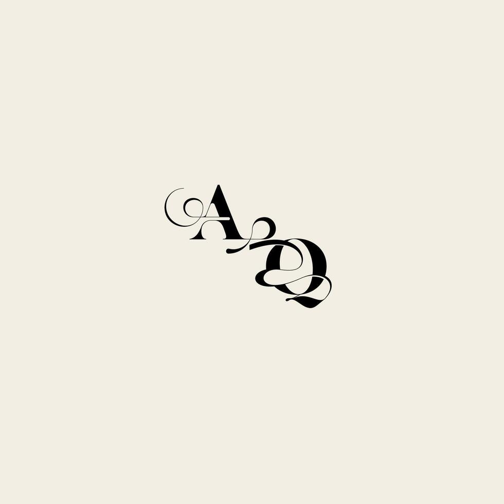 bold and hairline initial wedding monogram elegant QA fancy curve logo letter vector