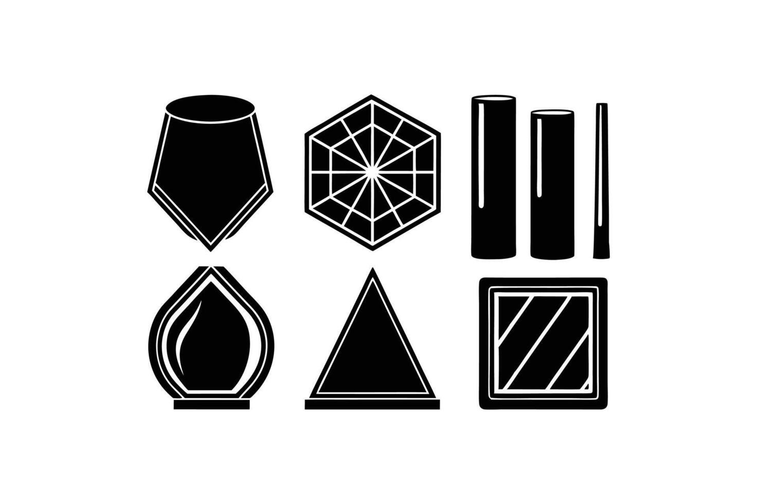 Glass Icons Set Annealed, Tempered, Laminated, Insulated, Tinted vector