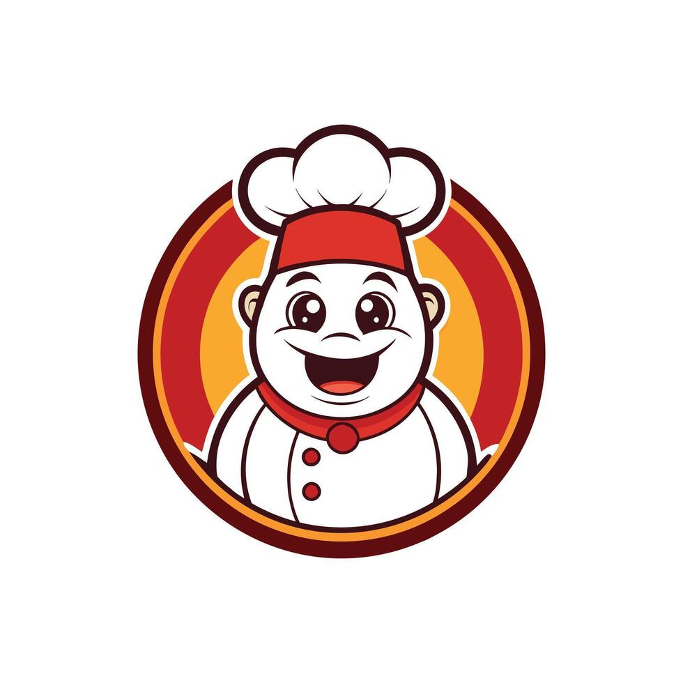 Cooking Mascot Logo in Round Circle for Culinary Branding vector