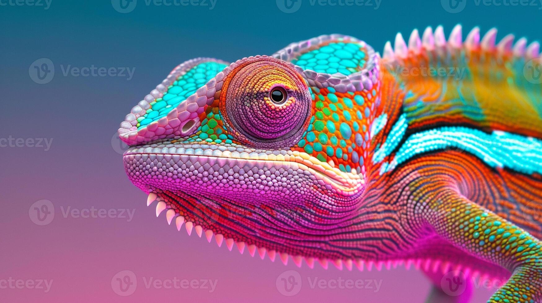 Stunning Chameleon Portrait with Vibrant Scales photo