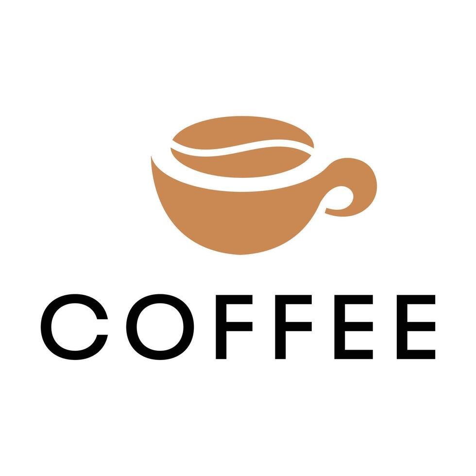coffee cafe flat minimalist logo design vector
