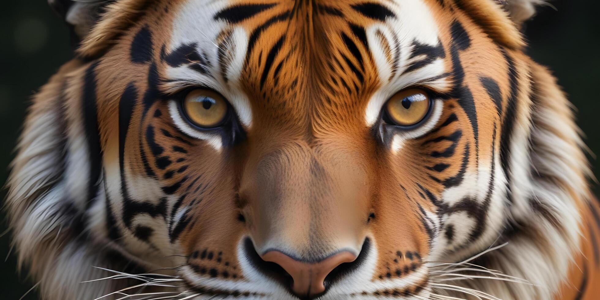 Intense Tiger Stare Close-up with Striking Orange and Black Markings photo