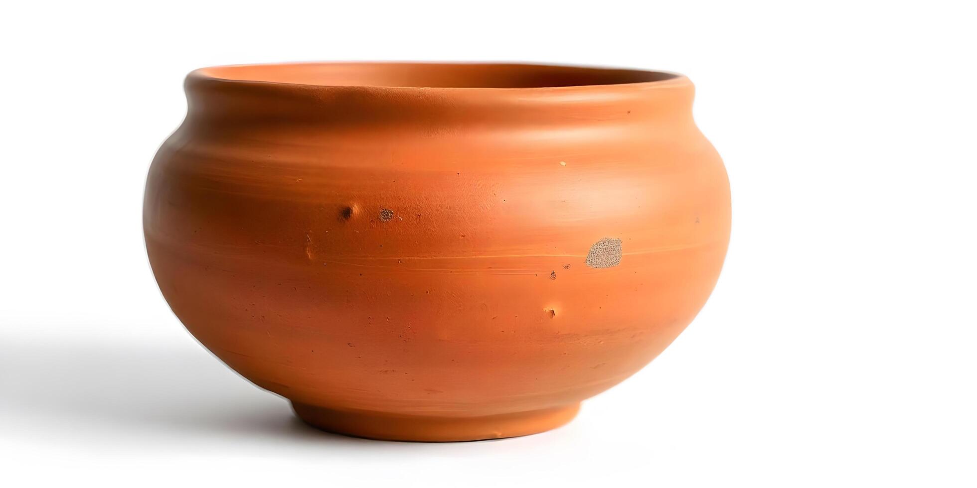 Simple Terracotta Pot Isolated on White Background for Decoration Ideas photo