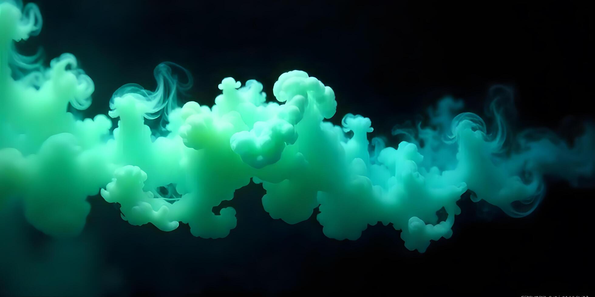 Abstract Turquoise Smoke Cloud Flowing Against a Dark Background Artwork photo