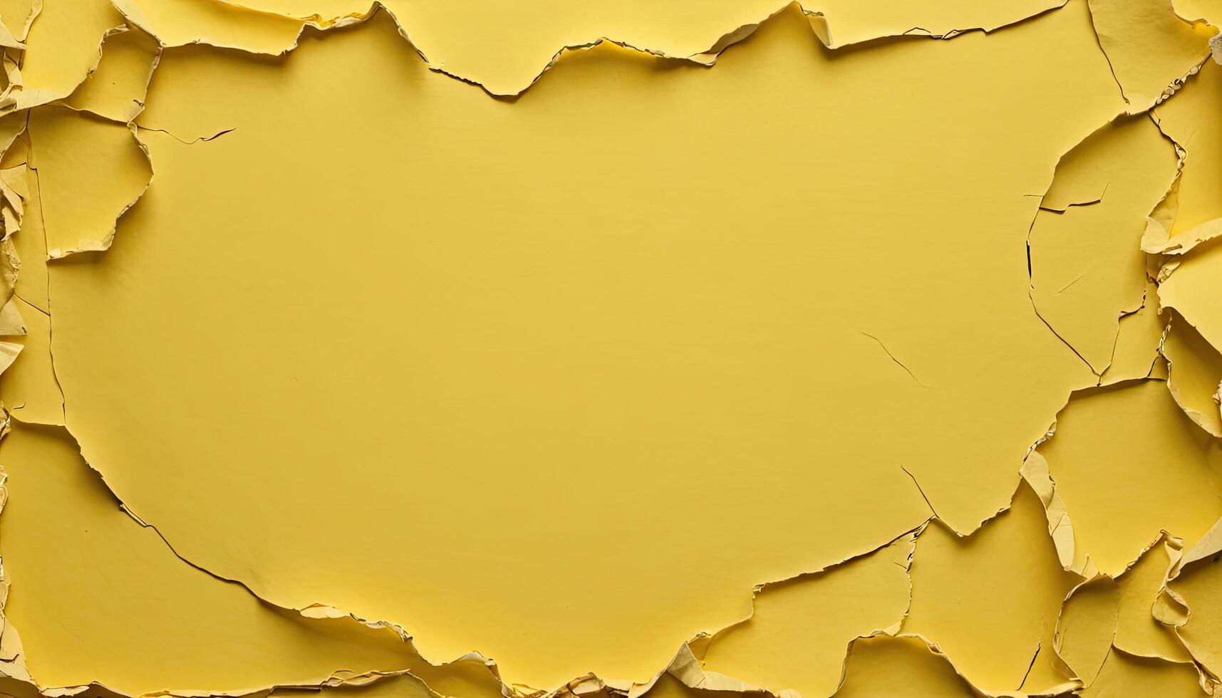 Abstract Yellow Peeling Paper Texture Background with Rough Cut Edges Design photo