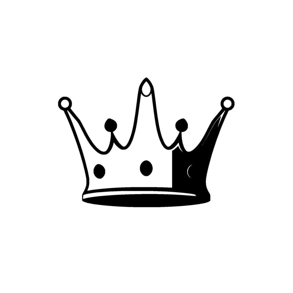 Bold Black and White Royalty A stylized, simple crown emblem, exuding authority, elegance, and timeless against a pristine white backdrop. vector