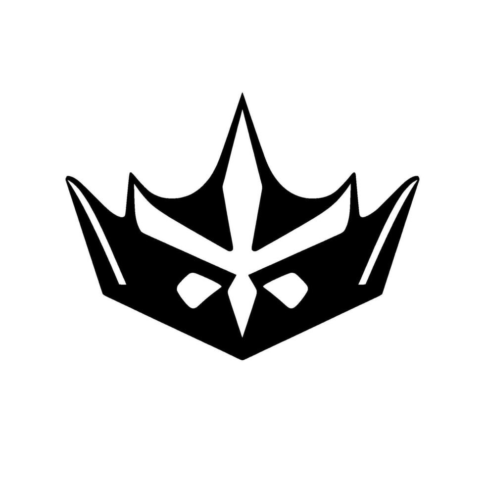 Bold Black and White of a Stylized, Geometric Crown with Sharp Angles and a Modern Aesthetic. vector