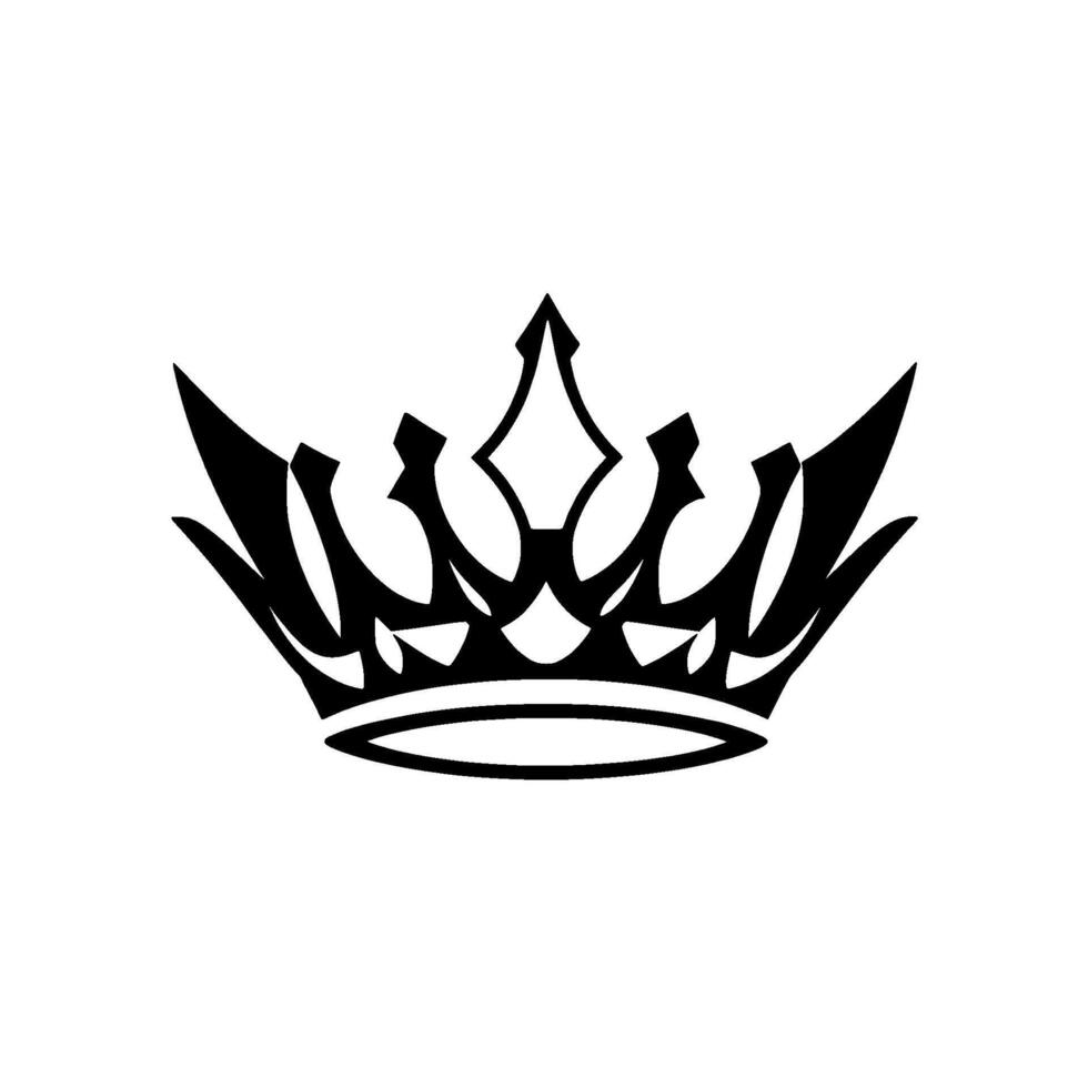 Bold, Black White Crown A symmetrical, minimalist illustration of a regal crown, highlighting sharp angles and contrasting shapes on a plain background. vector