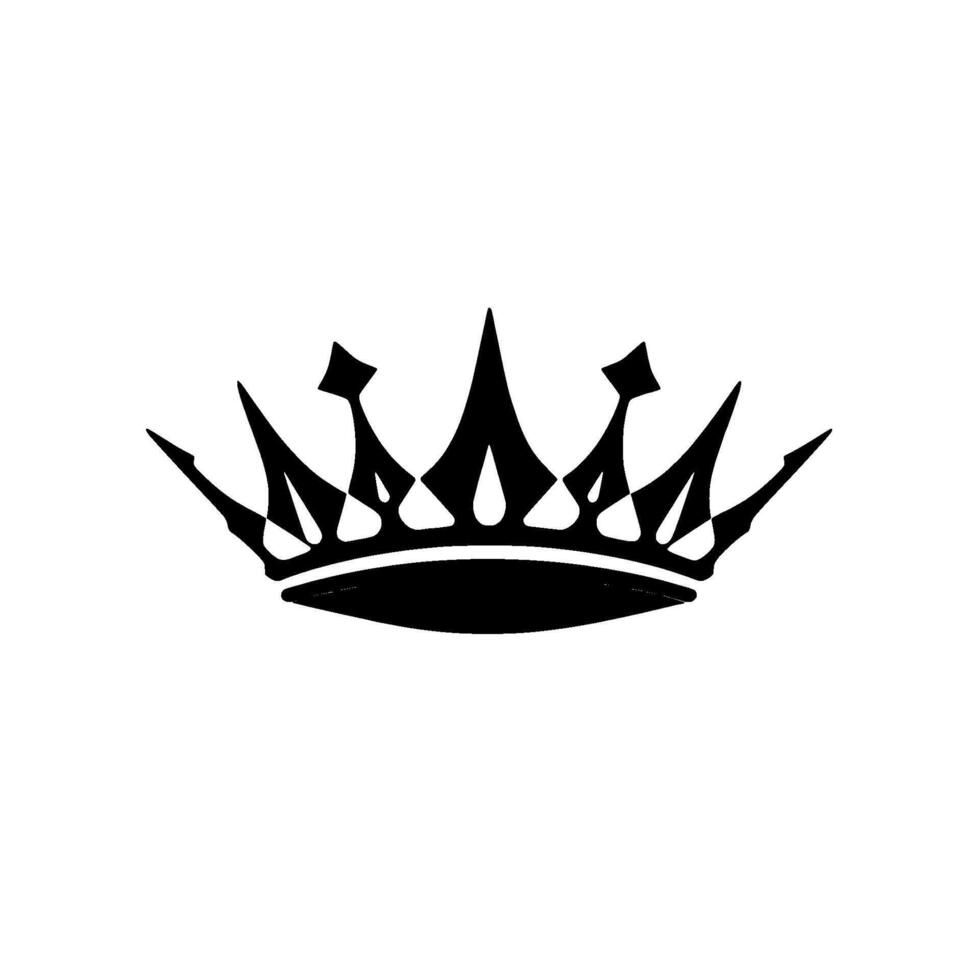 Elegant Black Crown Silhouette on White Background Royalty, Power, and Minimalism, Simple Emblem, , Crest. vector