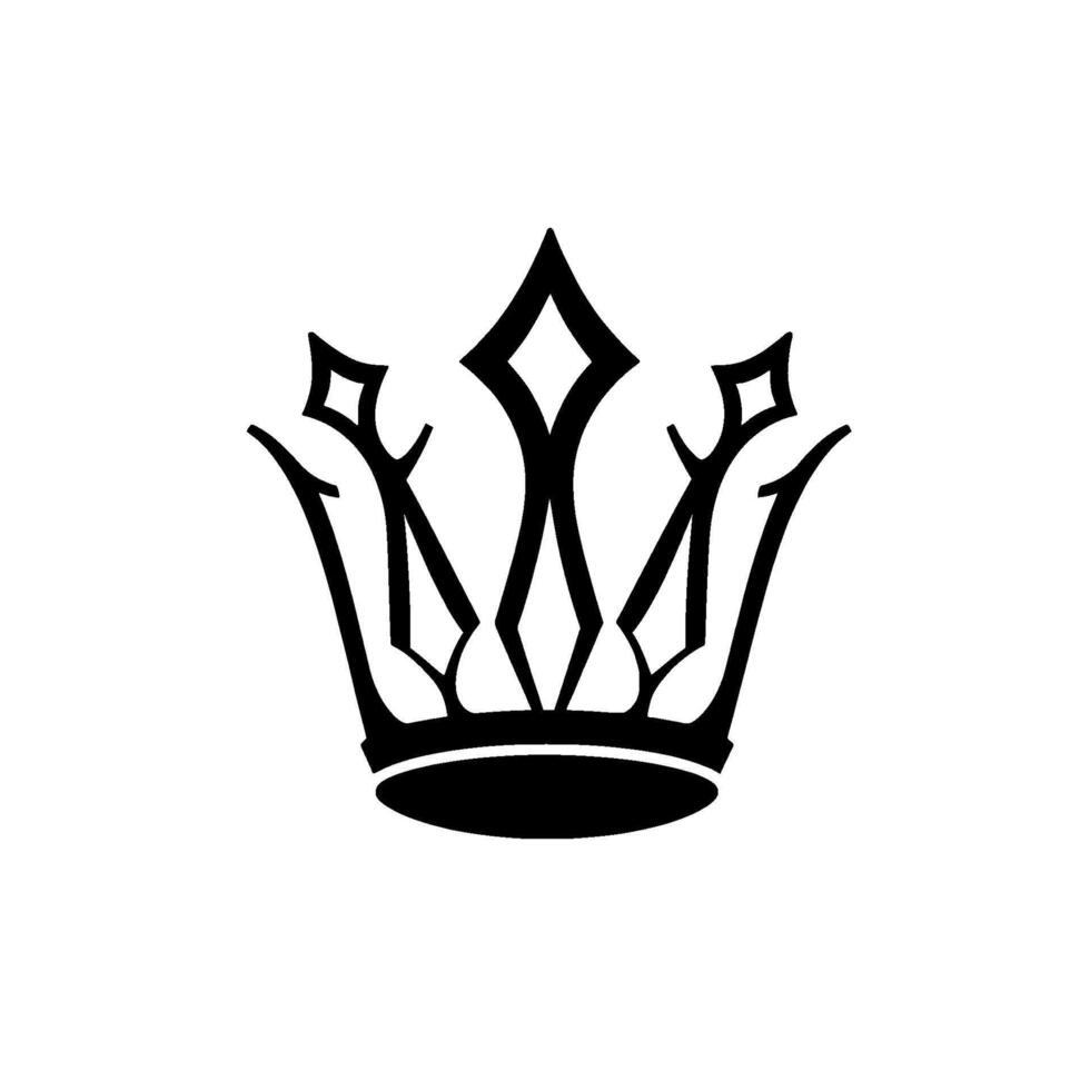 Minimalist Black and White Royal Crown on a Plain White Background, Emphasizing Elegance and Authority. vector