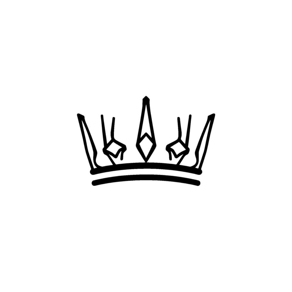 Minimalist Black and White Royal Crown Illustration with Geometric Shapes, Symbolizing Power and Royalty on White Background. vector