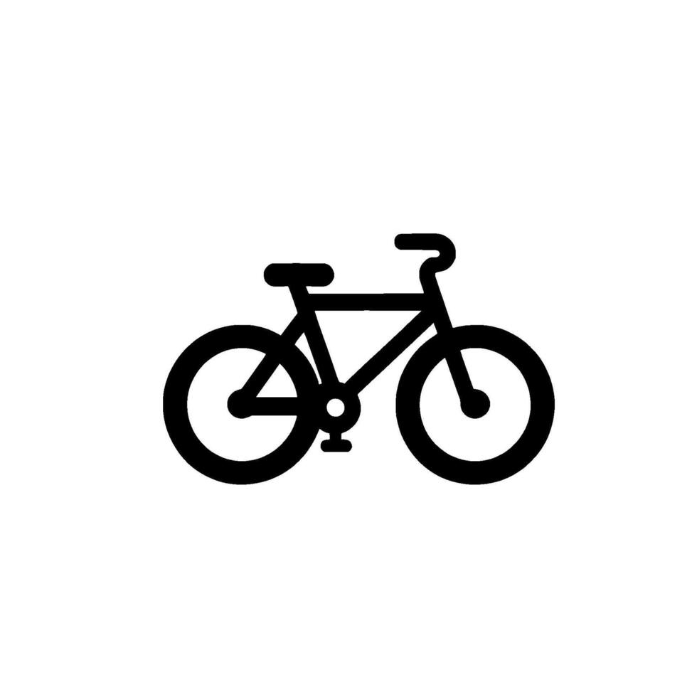 Minimalist Illustration of a Black Bicycle on a White Background, Representing Transportation. vector