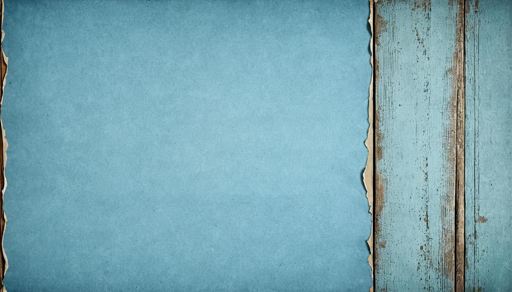 Light Blue Paper Texture with Weathered Wooden Planks Background Design photo