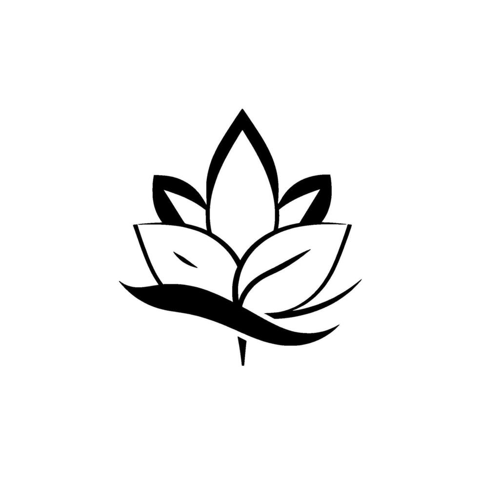 Minimalist Black and White Botanical Abstract Leaf Structure with Sharp Lines and Clean Composition. vector