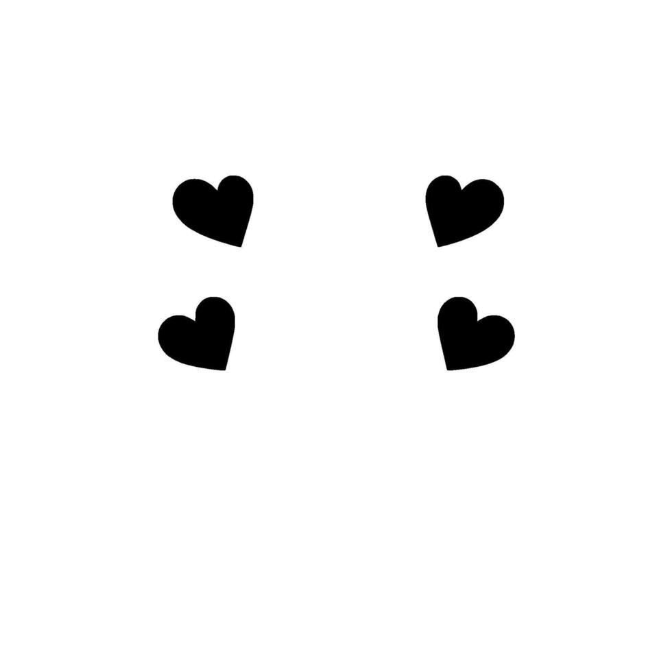 Isolated Black Hearts in Quadrants on White A Minimalist Composition vector