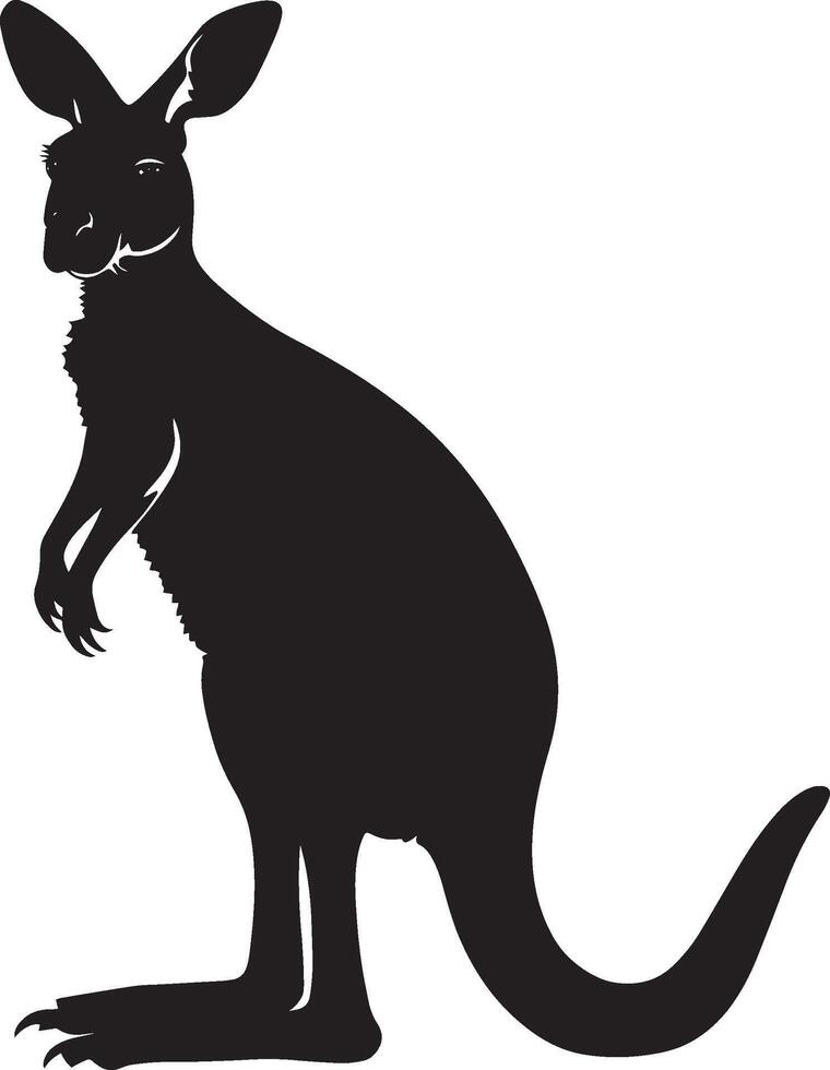 Kangaroo Frolicking Leaping playfully, interacting with others, silhouette illustration. vector