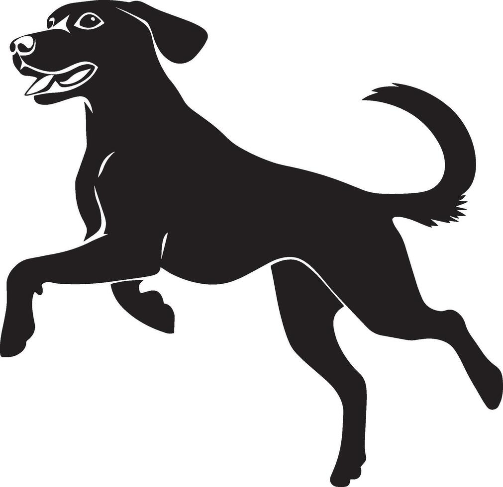 Running Dog clean simple silhouette black illustration vector