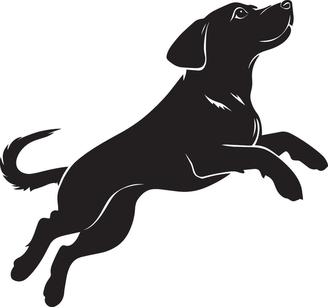 Jumping Dog clean simple silhouette black illustration vector