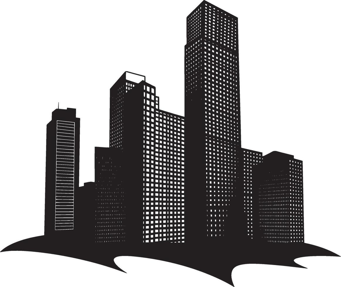 building silhouette style black illustration vector
