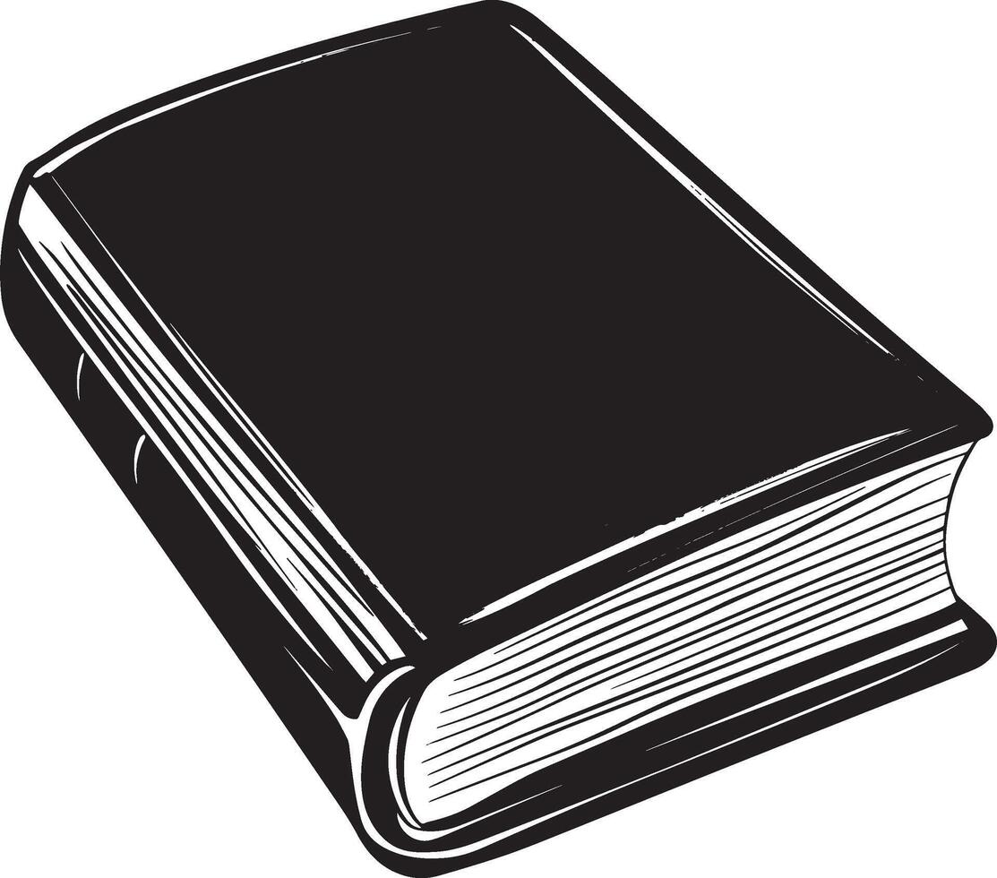 Minimalistic Book Icon A simple black illustration of a book, designed for clarity and easy recognition. vector