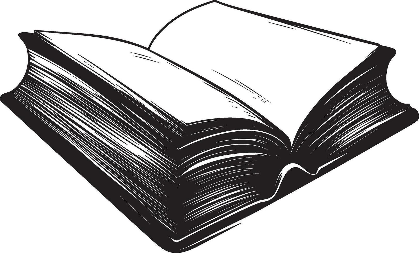 Book Silhouette Clipart A concise black illustration of a book, perfect for incorporating into educational or literary designs. vector