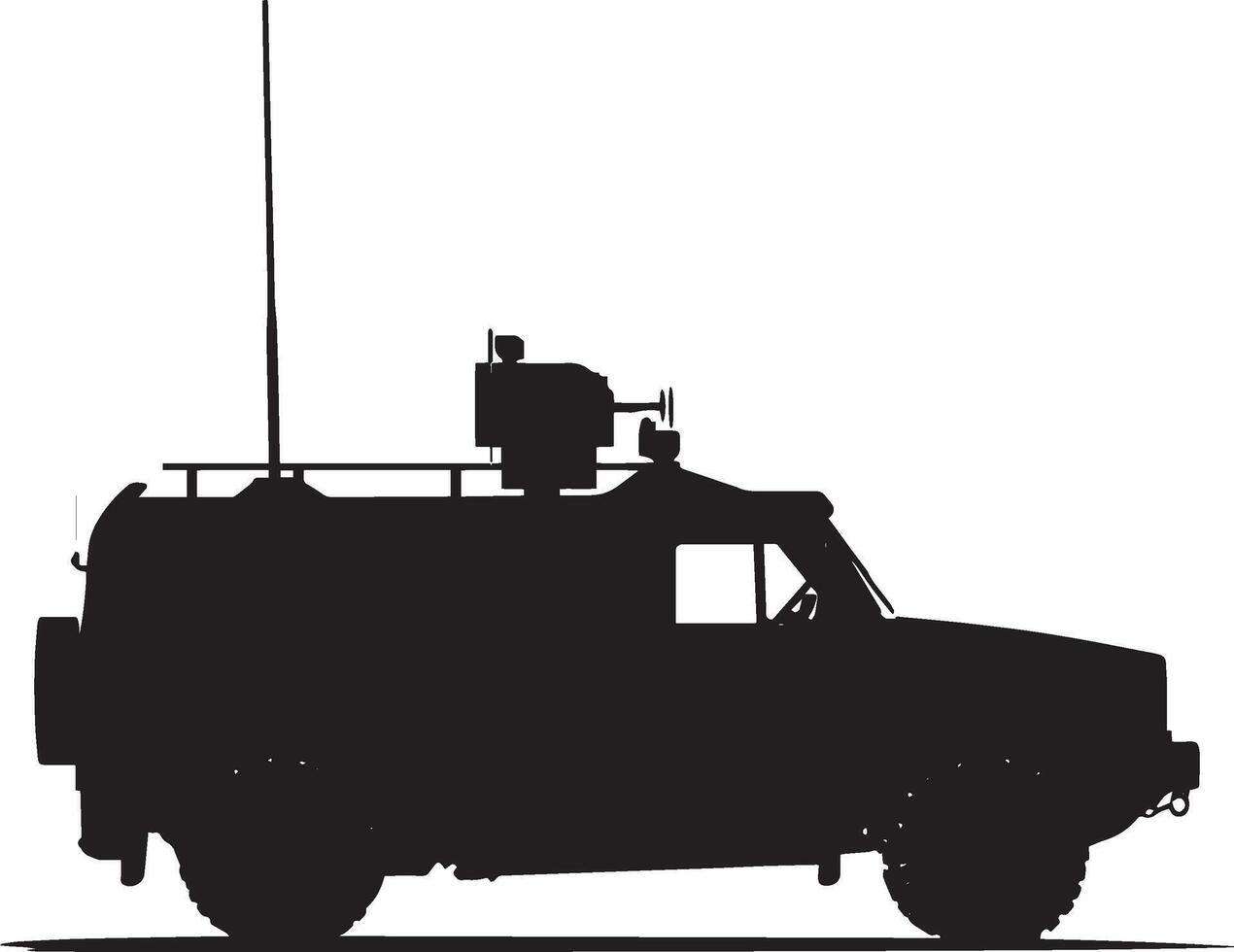 Emergency Response Van A silhouette of a high-tech communication-equipped vehicle. vector