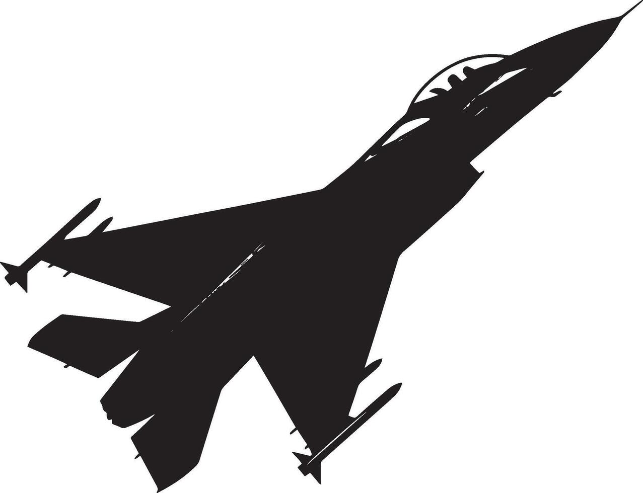 Jet Performing a Barrel Roll A fighter jet executing a barrel roll in mid-air, wings tilted. full length silhouette black illustration vector