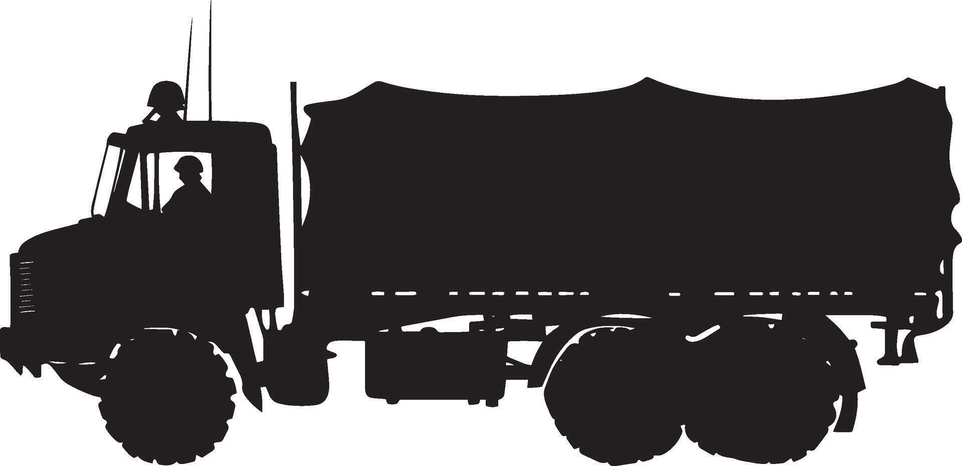 Logistics Truck A black silhouette of a supply transport vehicle. vector