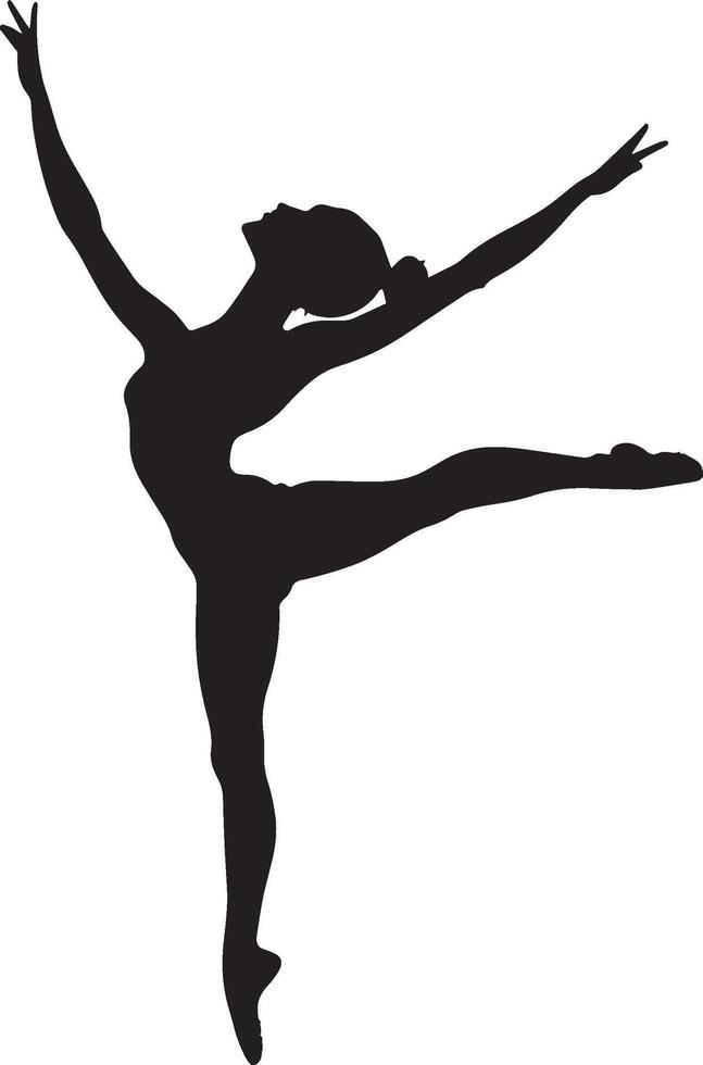 Graceful Lifting A full-length black of a ballet dancer performing vector