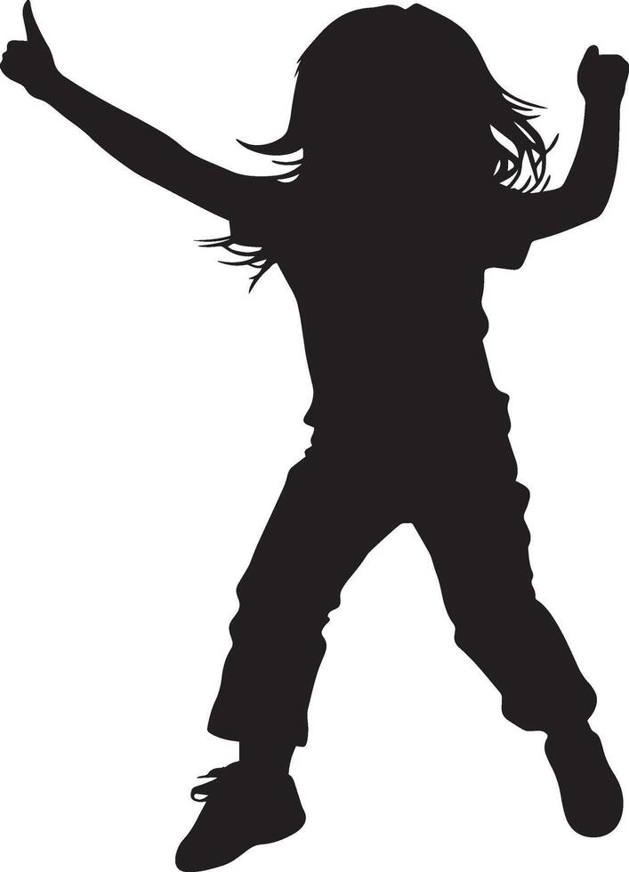 Talent Performance A full-length black of a child dancing during a school activity or talent show. vector